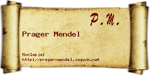 Prager Mendel névjegykártya